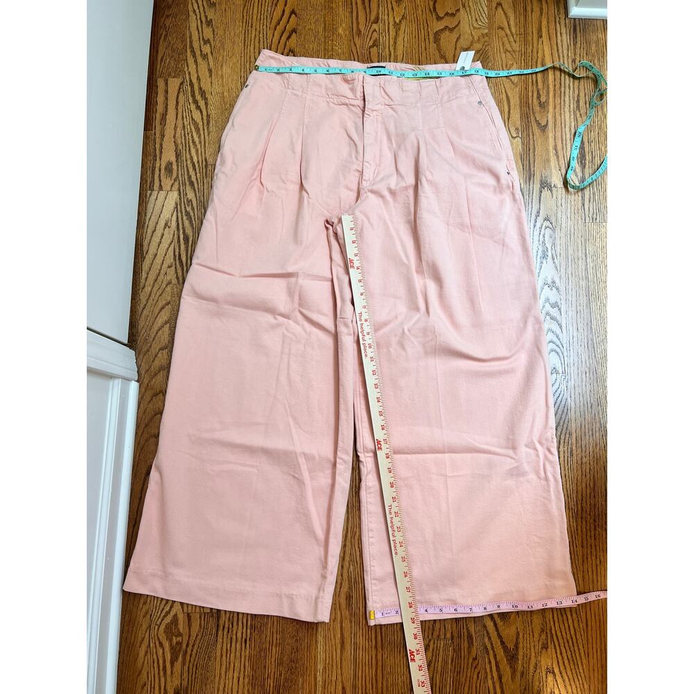 Maeve Pleated Wide Leg Pants Cotton/Tencel Neutral Pink W Sz 33 NWT - Picture 6 of 12
